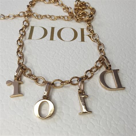 christian dior chain link necklace|Dior letters necklace value.